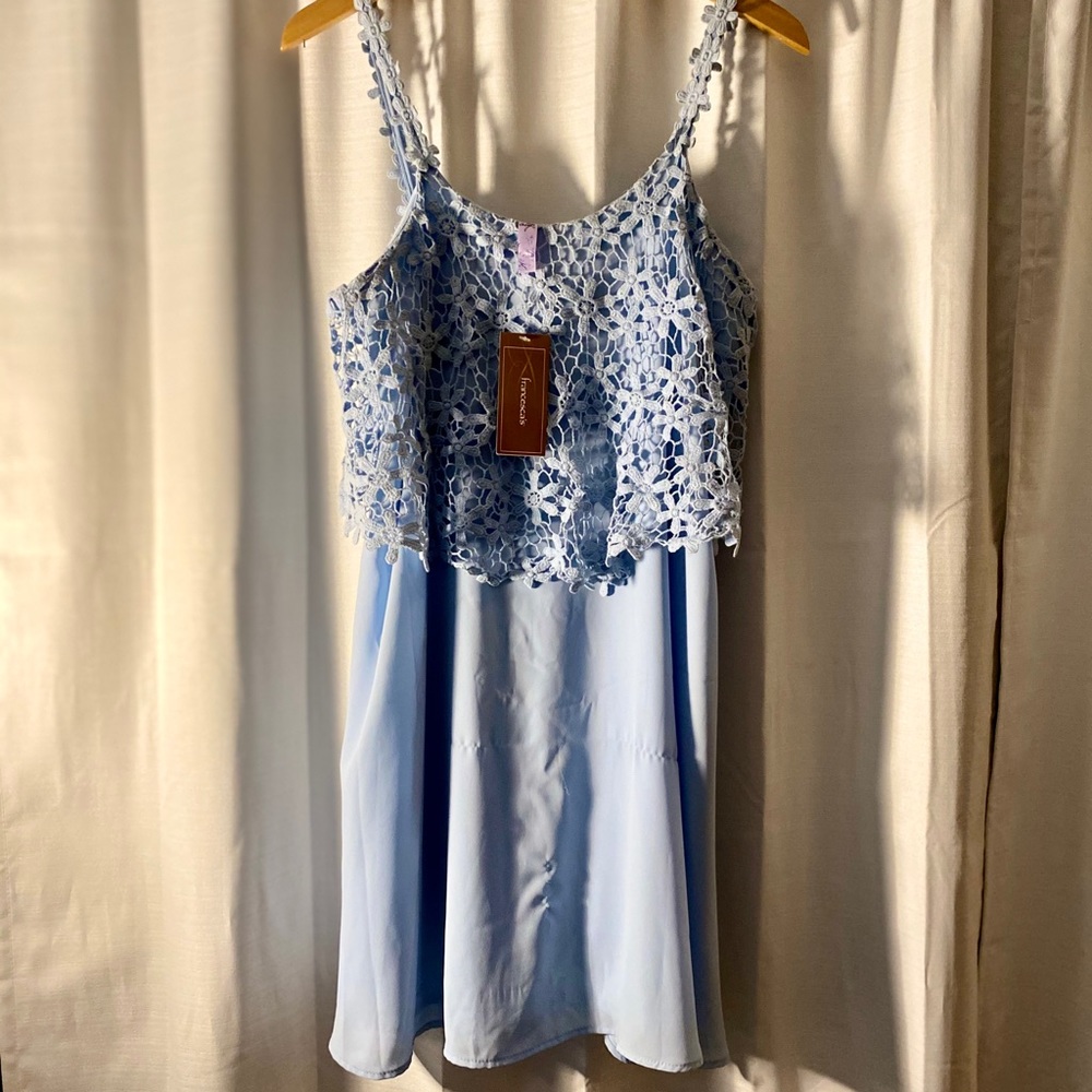 Baby blue dress.